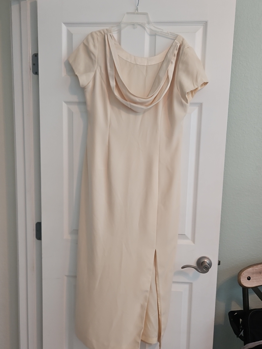Liz Claiborne Cream Cowl-Neck Midi Dress